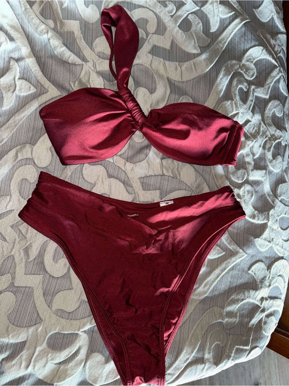 Abercrombie & Fitch Burgundy Bandeau Bikini Set